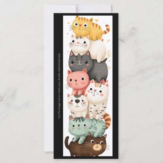 Create Your Own Cute Kitten Stack Bookmark Card (Vorderseite)