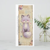 Create Your Own Cute Purple Fox Bookmark Card (Stehend Vorderseite)