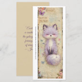 Create Your Own Cute Purple Fox Bookmark Card (Vorne/Hinten)
