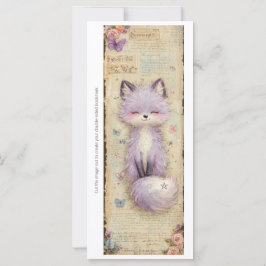 Create Your Own Cute Purple Fox Bookmark Card