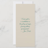 Create Your Own Cute Teal Sloth Bookmark Card (Rückseite)