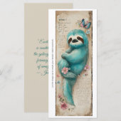 Create Your Own Cute Teal Sloth Bookmark Card (Vorne/Hinten)