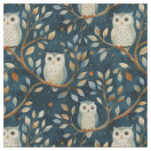Create Your Own Cute Winter Owls Blue Stoff (Nahaufnahme)