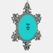 Create Your Own cyan Schneeflocken Zinn-Ornament (Links)