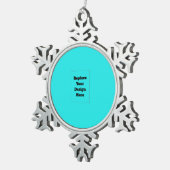 Create Your Own cyan Schneeflocken Zinn-Ornament (Rechts)