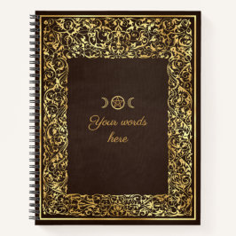 Create Your Own Dark Brown Giided Filigree Notizblock