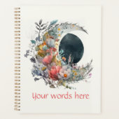 Create Your Own Dark & Light Floral Crescent Moon Planer (Vorderseite)