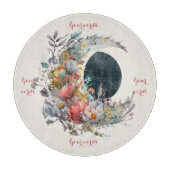 Create Your Own Dark & Light Floral Crescent Moon Schneidebrett (Vorderseite)