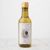 Create Your Own Dark & Light Floral Crescent Moon Weinetikett (Vorderseite)