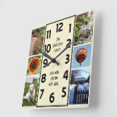 Create Your Own Deco 6 Photo Collage Marbled Quadratische Wanduhr (Winkel)