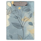 Create Your Own Deep Blue Floral Minimalist Klemmbrett (Vorderseite)