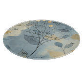 Create Your Own Deep Blue Floral Minimalist Schneidebrett (Ecke)