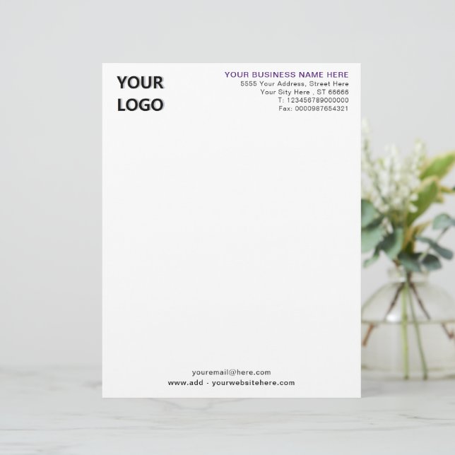 Create Your Own Design Company Letterhead Template Briefbogen (Stehend Vorderseite)