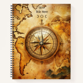 Create Your Own Discoverer Compass Rose Map Notizblock