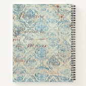 Create Your Own Distressed Blue Damask Love Letter Notizblock (Rückseite)