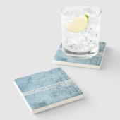 Create Your Own Distressed Blue Love Letter Steinuntersetzer (Seitenansicht)