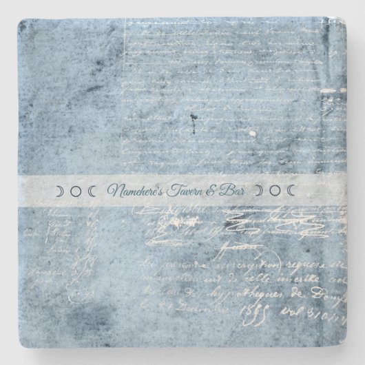 Create Your Own Distressed Blue Love Letter Steinuntersetzer (Vorderseite)