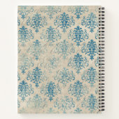Create Your Own Distressed Vintage Blue Damask Notizblock (Rückseite)