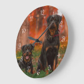 Create Your Own Dog Photo Round Wall Clock Große Wanduhr (Winkel)