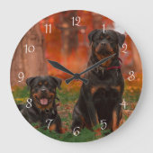 Create Your Own Dog Photo Round Wall Clock Große Wanduhr (Vorderseite)