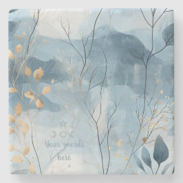 Create Your Own Dusky Golden Floral Minimilist Steinuntersetzer