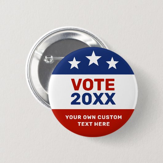 Create Your Own Election Campaign Red and Blue  Button (Vorne & Hinten)