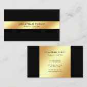 Create Your Own Elegant Black & Gold Template Visitenkarte (Vorne/Hinten)