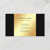 Create Your Own Elegant Black & Gold Template Visitenkarte (Rückseite)