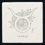 Create Your Own Elegant Black & White Taurus Steinuntersetzer<br><div class="desc">This coaster features enchanting artwork that you can customize by personalizing them to decorate your home & ritual space or for every day use. Perfect for adding a personal touch to any handfasting, wedding, or special occasion, they also make terrific gifts for friends, family & your sister witches. Inspired by...</div>