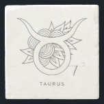 Create Your Own Elegant Black & White Taurus Steinuntersetzer<br><div class="desc">This coaster features enchanting artwork that you can customize by personalizing them to decorate your home & ritual space or for every day use. Perfect for adding a personal touch to any handfasting, wedding, or special occasion, they also make terrific gifts for friends, family & your sister witches. Inspired by...</div>