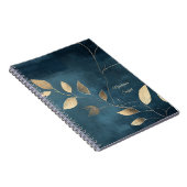 Create Your Own Elegant Blue & Gold Minimalist Notizblock (Rechte Seite)