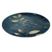 Create Your Own Elegant Blue & Gold Minimalist Schneidebrett (Ecke)