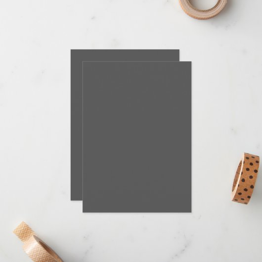 Create Your Own elegant dark gray Mitteilungskarte (Vorderseite/Rückseite Beispiel)