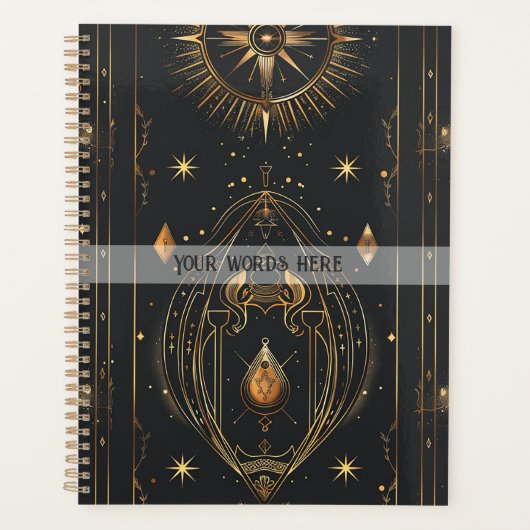 Create Your Own Elegant Gold Mystical Black Planer (Vorderseite)