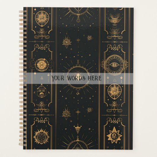 Create Your Own Elegant Gold Mystical Symbols Planer (Vorderseite)