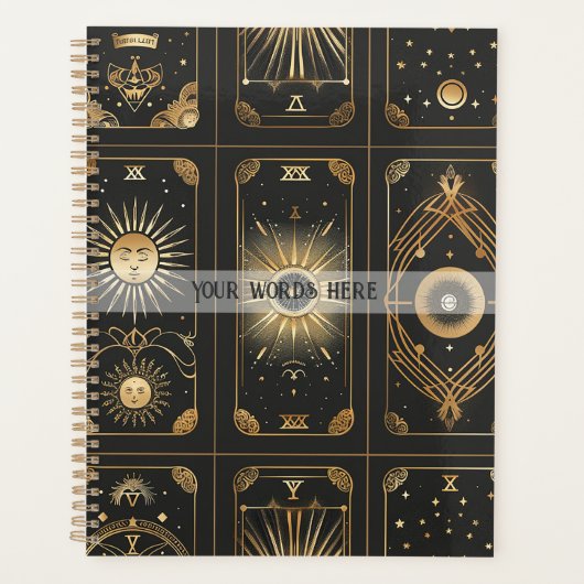 Create Your Own Elegant Gold Tarot Black Planer (Vorderseite)