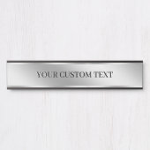 Create Your Own Elegant Modern Custom Text Silver  Türschild (Vorderseite )