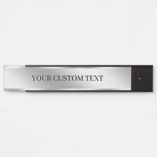 Create Your Own Elegant Modern Custom Text Silver  Türschild (Vorderseite )