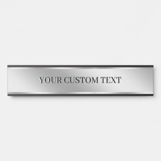 Create Your Own Elegant Modern Custom Text Silver  Türschild (Vorderseite )