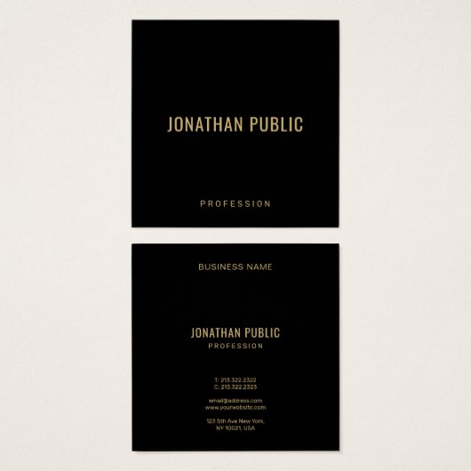 Create Your Own Elegant Template Black Gold (Vorne & Hinten)