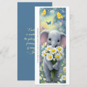 Create Your Own Elephant Daisies Bookmark Card (Vorne/Hinten)