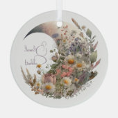 Create Your Own Elysian Floral Crescent Moon Ornament Aus Glas (Rückseite)