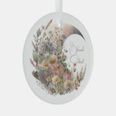 Create Your Own Elysian Floral Crescent Moon Ornament Aus Glas (Vorderseite Rechts)