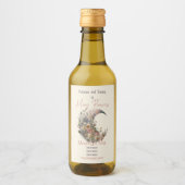 Create Your Own Elysian Floral Crescent Moon Weinetikett (Vorderseite)