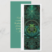 Create Your Own Emerald Green Frog Bookmark Card (Vorne/Hinten)
