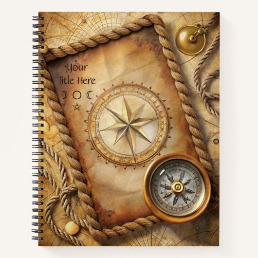 Create Your Own Explorer Compass Rose Map Notizblock (Vorderseite)