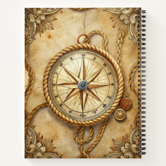 Create Your Own Explorer Compass Rose Notizblock (Rückseite)
