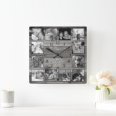 Create Your Own Family Keepsake Square Wall Clock Quadratische Wanduhr (Zuhause)