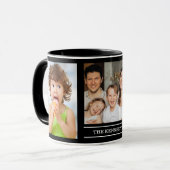Create Your Own Family Name 3 Photo Collage Black Tasse (Vorderseite Links)