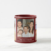 Create Your Own Family Name 3 Photo Collage Maroon Tasse (Zentrum)